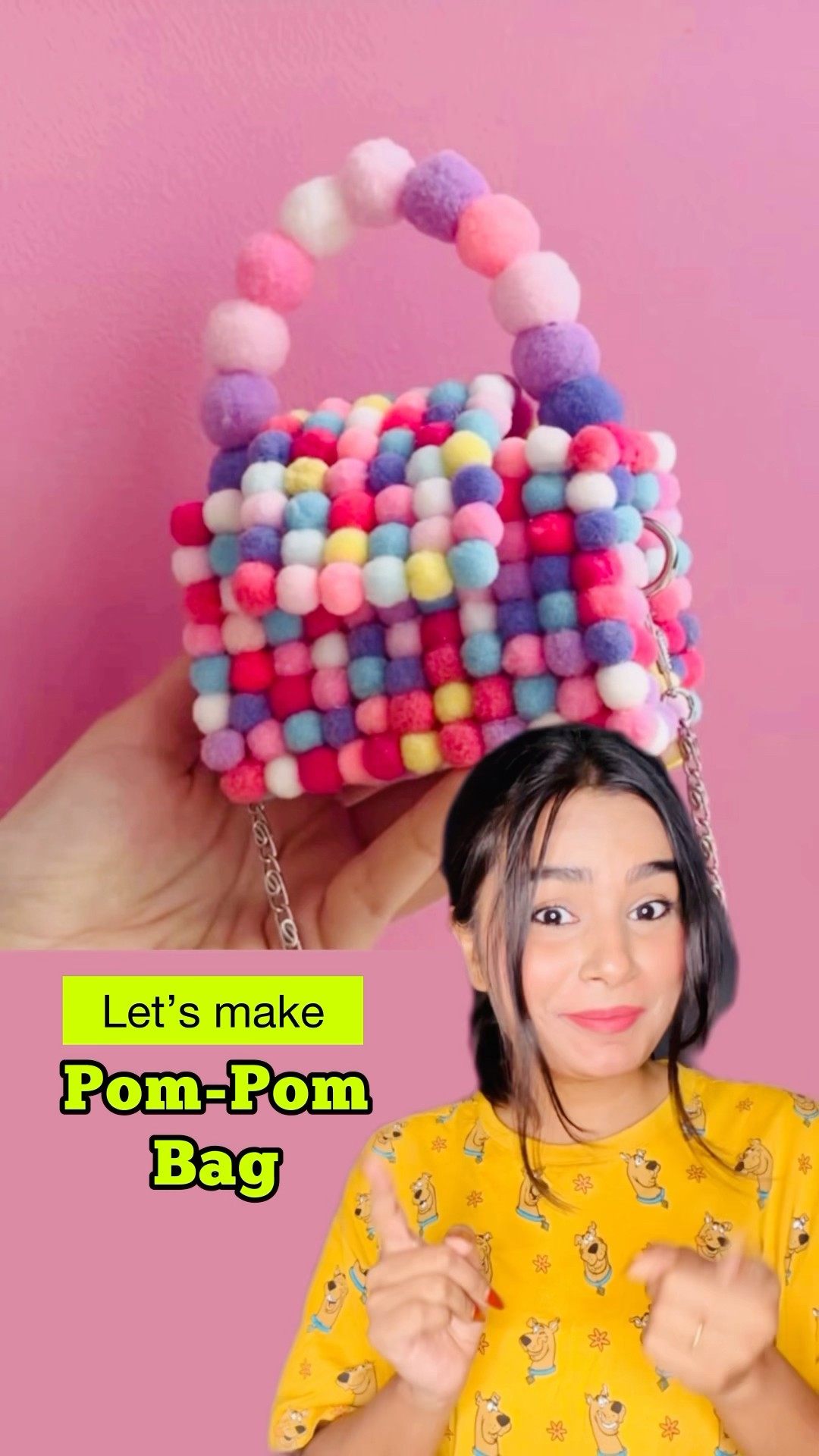 DIY Pom-Pom Bag ? #crafteraditi #pompomcraft #handmade #diy #shorts #diybag ​⁠@CrafterAditi