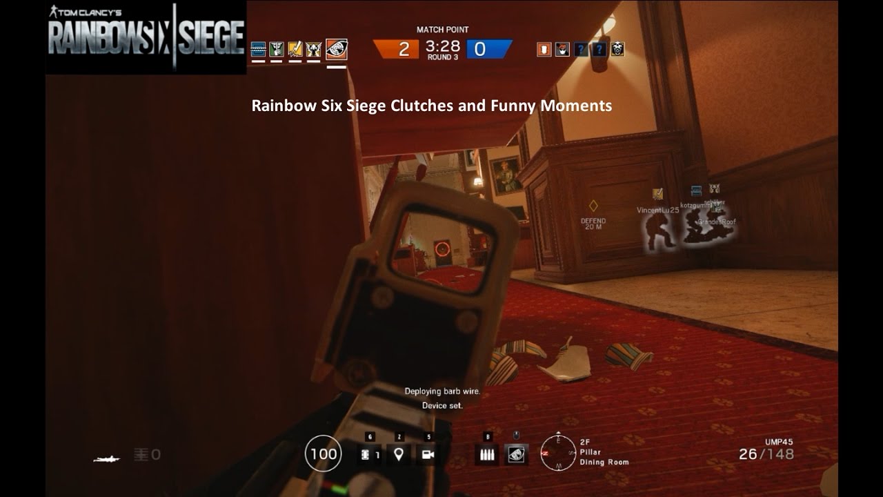 Rainbow Six Siege Clutches and Funny Moments - YouTube