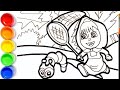 Cute naughty masha 🌈  Drawing, Painting and Coloring For Kids and Toddlers_ Easy Drawing