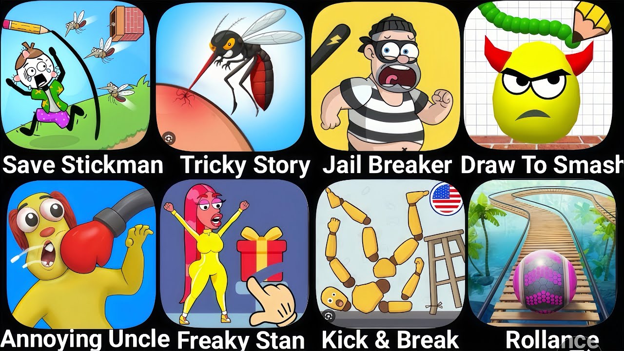 Save Stickman, Tricky Story, Jail Breaker, Draw To Smash, Annoying ...