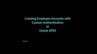 Stop Using Default Login! How to Build a Custom APEX Authentication Scheme - PART 1