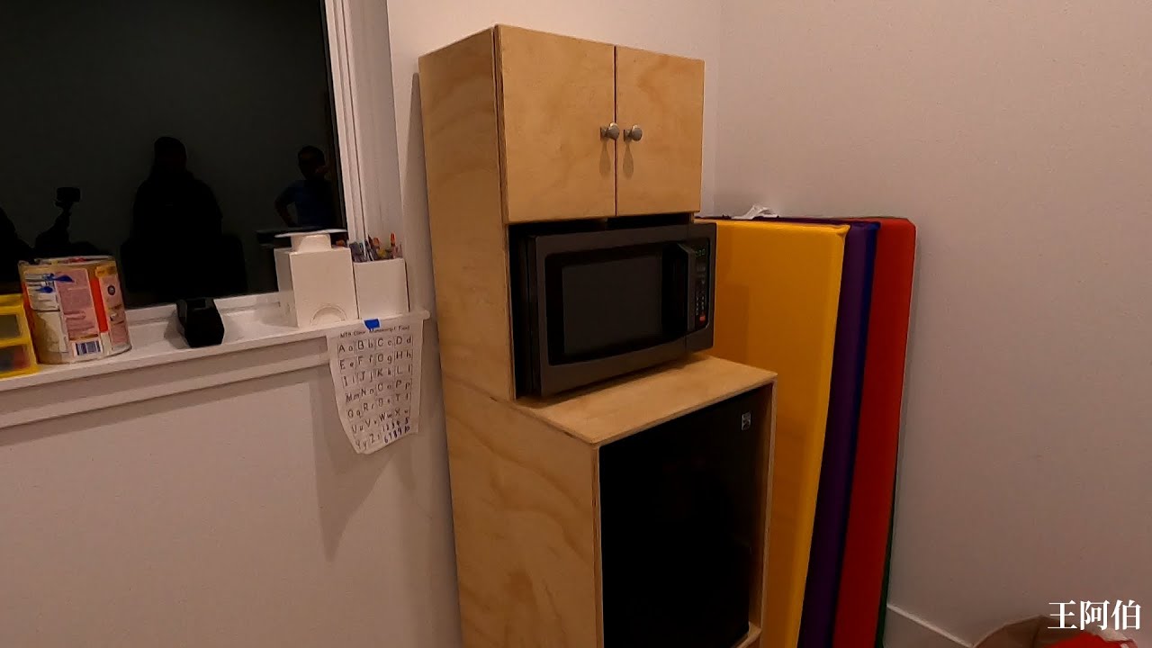 Lunch Station! Space Saver!! Tailored Small Cabinet For Mini Fridge And Microwave | 定制小柜子,节约大空间