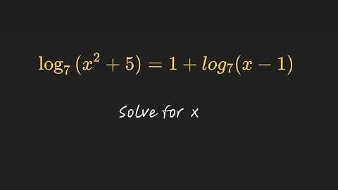 A nice logarithmic equation- MCV4U
