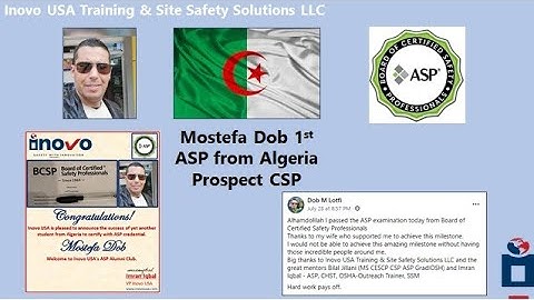 ASP CSP Exam Prep Webinar Algeria | BCSP Certifications | Inovo USA | Safety Qualification | English
