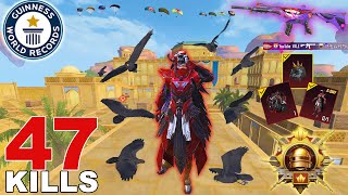 47KILLS!! in 1 MATCHES HARDEST GAMEPLAY EVER with BLOODRAVEN xSUIT  I SOLO VS SQUAD PUBG Mobile