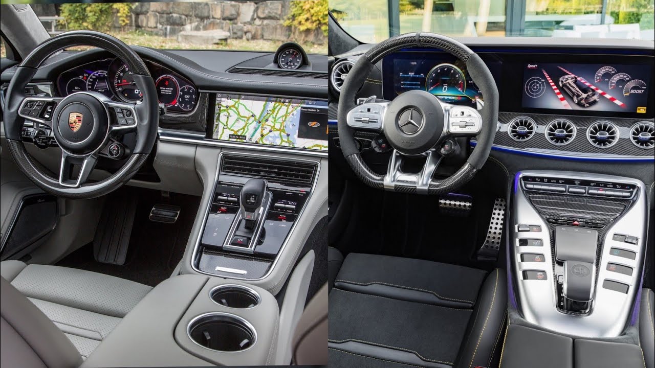 Mercedes Amg Gt 4 Door Vs Porsche Panamera Turbo Interior Youtube