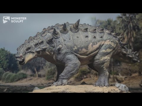 Видео: Статуя нодозавра - пелороплита / Peloroplites cedrimontanus statue