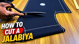 How to cut and sew a Jalabiya step by step tutorial for beginners, cutting process of Jalabiya flap