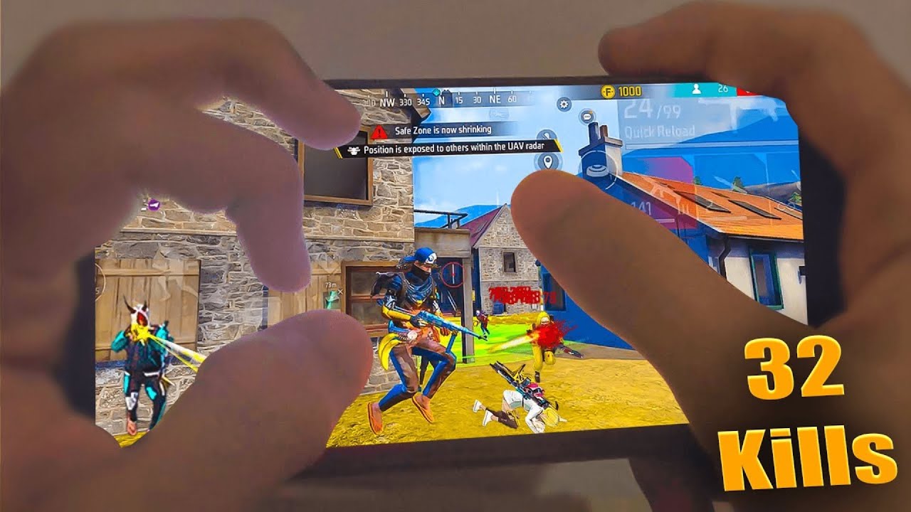 HANDCAME ⚡️ SOLO VS SQUAD iPhone 11 Free Fire Gameplay