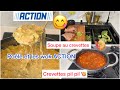 Action  pole et wok de chez action soupe aux crevettes brocolis  crevettes pil pil  