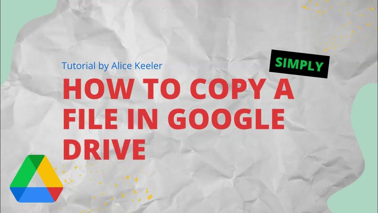 How to Copy a File in Google Drive - YouTube
