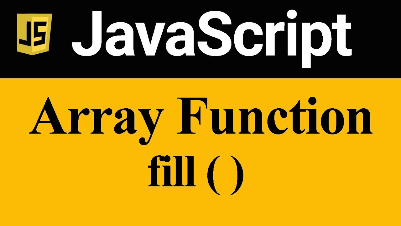 fill Method in JavaScript (Hindi) - YouTube