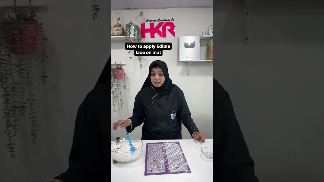 How to apply edible lace on mat technique | Sugar lace | 