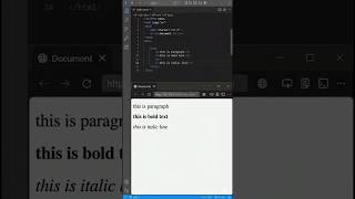 Learn HTML Paragraph, Bold & Italic Tags Easily | HTML for Beginners #shorts