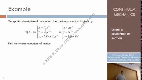 Continuum Mechanics - Ch 1 - Lecture 3 - Equations of Motion: Example