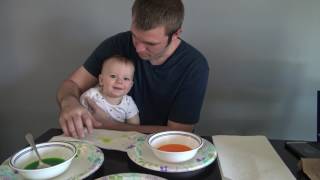 Asher Helping Color His First Easter Egg