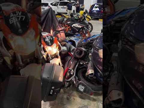 Man fast asleep after crashing through a number of motorcycle | #shorts