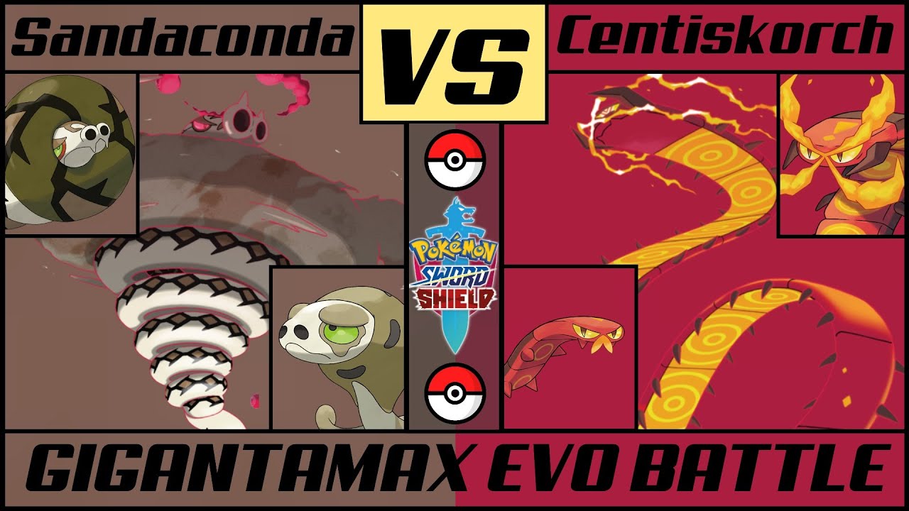 GMAX CENTISKORCH vs GMAX SANDACONDA - Evolution Line Battle