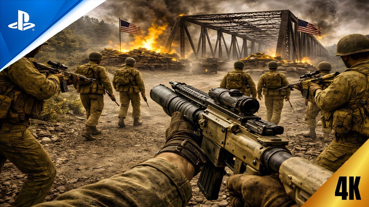 Call of Duty: WWII Campaign - Ultra Realistic Mission The Rhine PS5™ No Damage Run {4K60} FPS