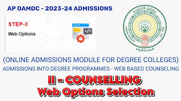 Degree Web Option Selection| II - Councelling #education #notification #information