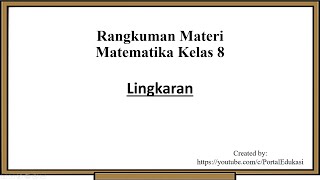 Materi Matematika Kelas 8: Lingkaran