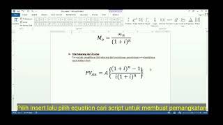Cara membuat rumus dengan equation di ...