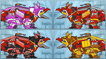 Repair Dino Robot Triceratops - Full Four Armor - Full Game Play - 1080 HD