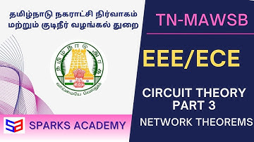 Network Theorems - Part -3|| Circuit Theory || EEE/ECE || TN-MAWSB || SPARKS ACADEMY