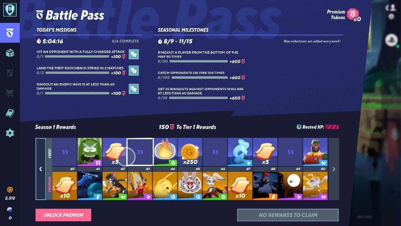 Where is the free and premium Gleamium in the battle pass??? | MultiVersus Season 1 Battle Pass