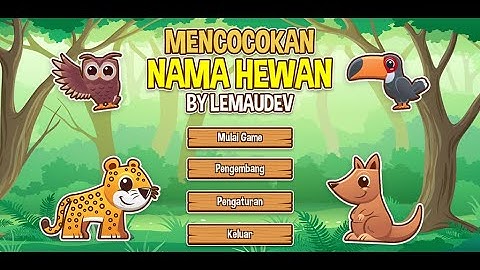 Preview Hasil Tutorial Game Drag and Drop Mencocokan Nama Hewan Unity3D