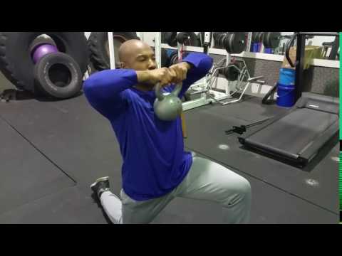 Half-Kneeling Double-Arm Kettlebell Face Pull
