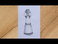 How to draw a Indian traditional girl step by step|girl drawing for beginners|pencil drawing easy 