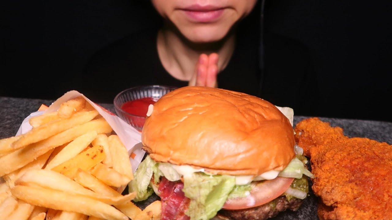 ASMR Burger King Salsa Verde Burger & Hot Chicken 🔥버거킹 신메뉴 살사 베르데 버거 핫치킨 먹방