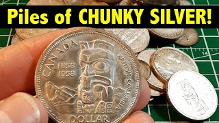 Loads of Silver Dollars!! CHUNKY SILVER!! Canadian "Junk" Silver Purchase