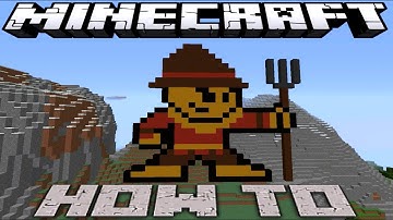 Minecraft ~8 Bit~ HOW TO : Scarecrow ~Batman~ ( Tutorial ) /W Killerkev