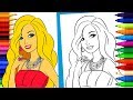 تعلم رسم باربي باجمل الحلي - والملابس الجميلة - Drawing Barbie - Coloring Page