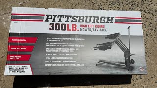 Harbor Freight’s Pittsburgh 300 lb. High lift riding mower/atv jack unboxing and review