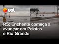 Chuvas no Rio Grande do Sul: Enchente avança em Pelotas e Rio Grande; veja vídeos