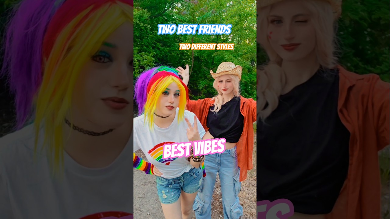 Different styles | Rainbow Dash & Applejack @shinigamisara #cosplay #shorts #mlp