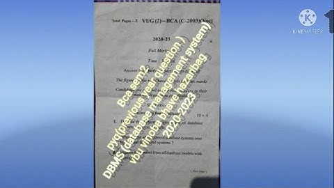 Bca  sem2 pyq(previous year question ) DBMS (database management system) vbu vinoba bhave university