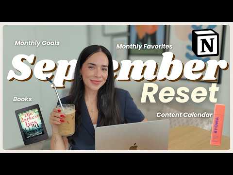 SEPTEMBER RESET ✨ books, goals, monthly favorites, content calendar thumbnail