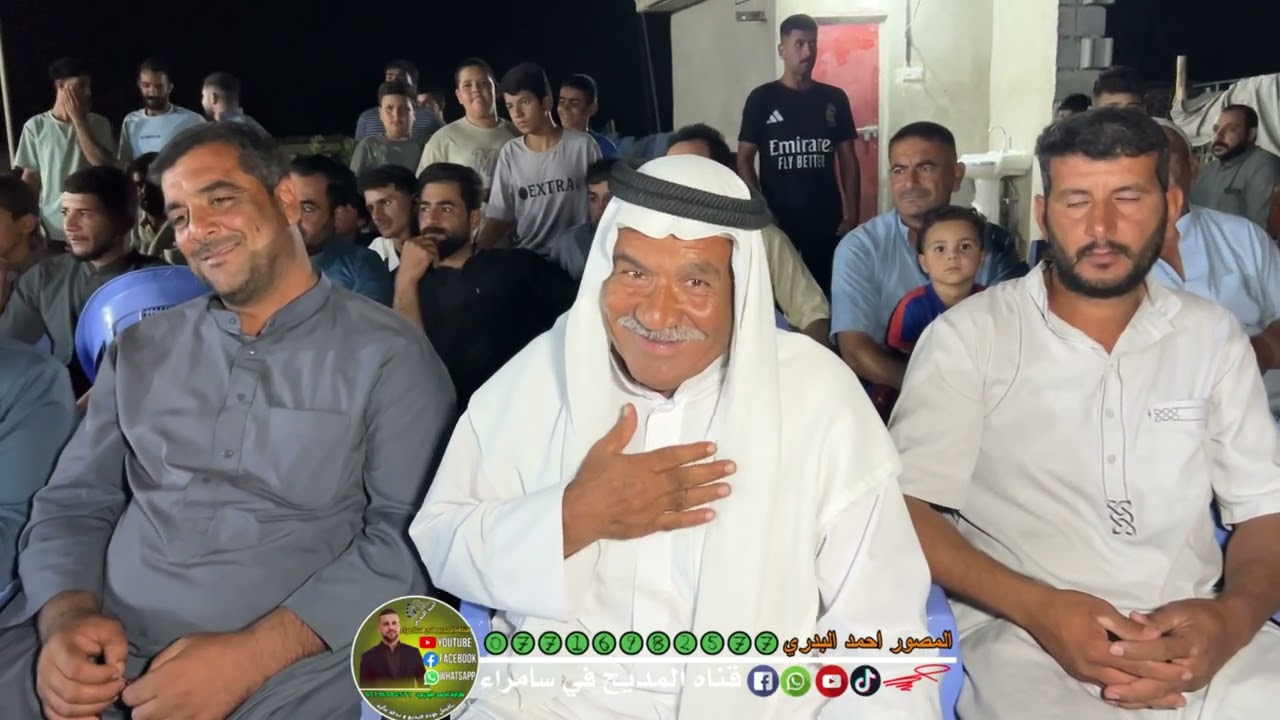 المداح سعد الشاماني مديح بحق سيدنا النبي وضررب حرااب في دار الأخ غازي العزاوي