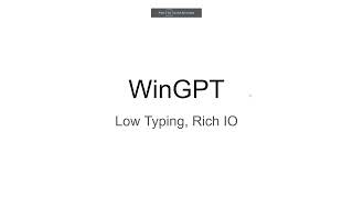 WinGPT: GUI platform for GPTs