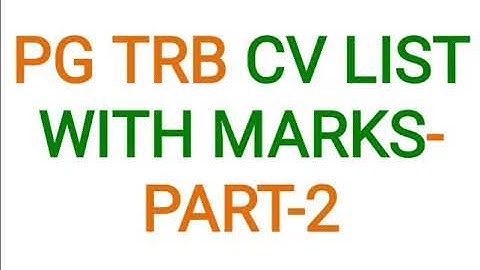 PG TRB CV list with mark part-2