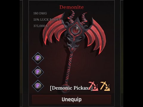 Getting max Demonite Pickaxe | The Forge - YouTube