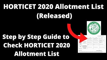 HORTICET 2020 Allotment List (Released) - How to Check Horticulture Common Entrance Allotment List