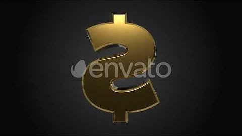 Golden Rotating Dollar Symbol - 4K | Motion Graphics - Envato elements