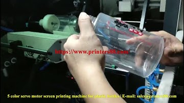 Automatic 5-Color Screen Printing Machine For Plastic Bottles Servo Motor Silk Screen Printer