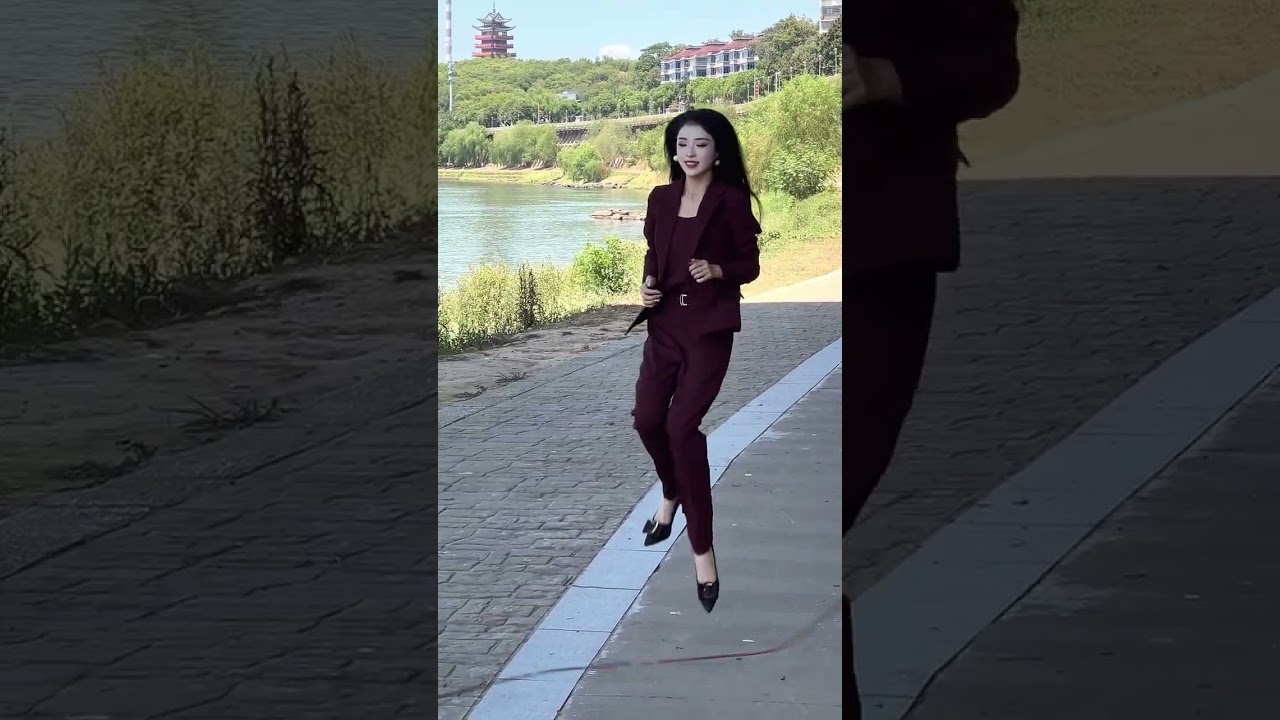 Power Suit Style: Burgundy Blazer & Pants Set – Confident & Chic Office Look