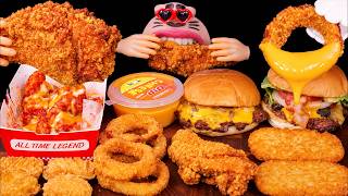 ASMR JUICY HOMEMADE BURGER & JUMBO CHICKEN! YANGNYEOM CHICKEN MUKBANG 🍔 screenshot 3